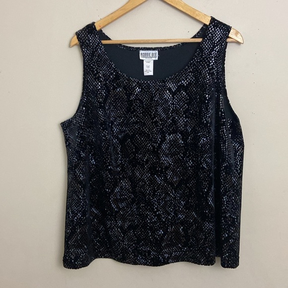 Robbie Bee Velvet Snake Print Shimmer Twin Set size 18W Business Casual Fall - Picture 3 of 11